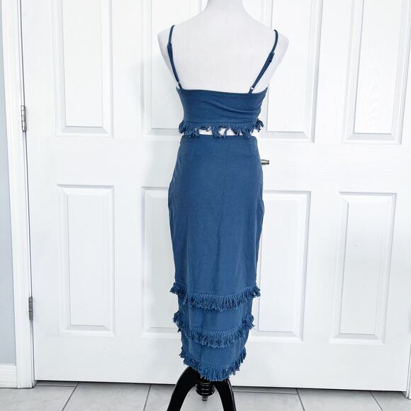 Bonheur D'amour Cutout Fringe Dress in Blue - Picture 8 of 11
